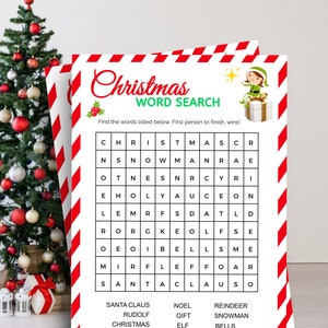 Christmas Word Search Christmas Printable Games for Kids, Christmas Word Games, Holiday Party Activities Christmas Word Find Christmas Games