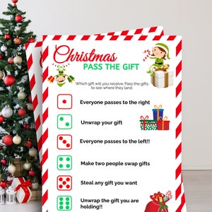 Christmas Gift Exchange Dice Game, Holiday Gift Exchange, Secret Santa, Printable Christmas Game, Christmas Day Games, Christmas Dice Game