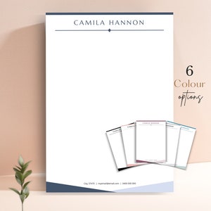 Plantilla de membrete para Word, membrete comercial, membrete para terapeutas, diseño de membrete personal, membrete profesional