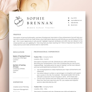Teacher Resume Google Docs, Teacher Resume Template, Elementary Teacher Resume Template + Cover Letter, CV Template, Resume Educator