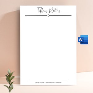 Membrete elegante, membrete corporativo, plantilla de membrete de Word, membrete personalizado, membrete comercial, papelería personalizada digital para bricolaje