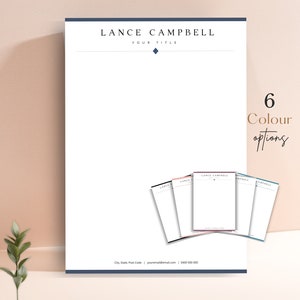 Plantilla de membrete para Word, membrete comercial, membrete personalizado, membrete personalizado, papelería DIY, papelería personalizada