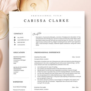Sales & Marketing Resume Template for Word, Advertising Resume, Public Relations Resume plus Cover Letter Template, 3 Page Resume