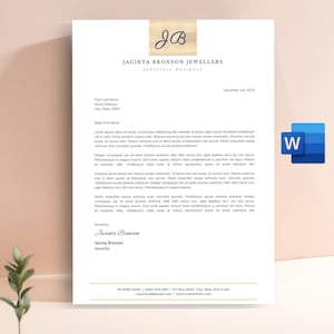 Plantilla de membrete Word, membrete comercial, diseño de membrete dorado, membrete corporativo, membrete personalizado, membrete editable
