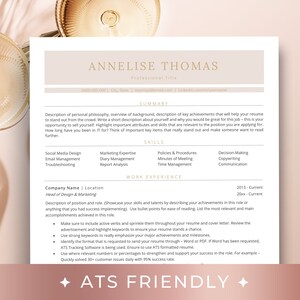 ATS Friendly Resume for Ms Word & Pages, ATS Resume Template, Resume Template ATS Friendly, One Column Resume Template, Simple Resume