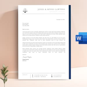 Lawyer Letterhead Template Microsoft Word Template Business - Etsy