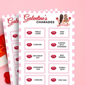 Galentine's Day Charades Game, leuke gezelschapsspelletjes, Girls Night Out Pictionary Game, Charades Cards Act it, Draw It, Galentines Day Games