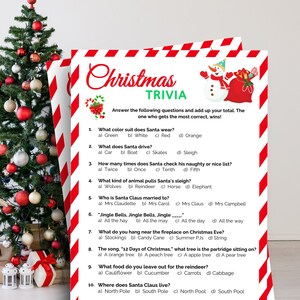 Christmas Trivia Games, Fun Christmas Printable Games for Kids, Christmas Day Games, Holiday Games, Christmas Quiz Holiday Party Games