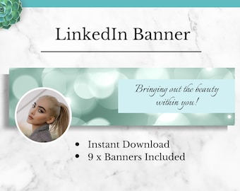 LINKEDIN Banner Set, Web Banner, Photo Banner, Linked In Template, Aesthetic Linkedin Profile, Editable LInkedin Header Template