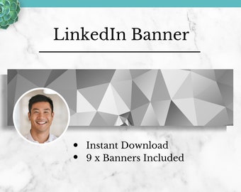 LINKEDIN Banner for your LinkedIn profile image, LinkedIn Banner Template, Instant Download, Personalized LinkedIn Banner