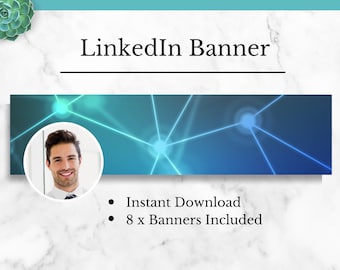 Encabezado de LINKEDIN para su imagen de perfil de LinkedIn, plantilla de banner de LinkedIn, descarga instantánea, banner de LinkedIn personalizado