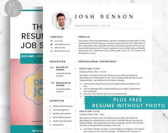 Executive Resume Template for Word,  CEO Resume Template, Resume With Photo and Cover Letter, C Level Resume,  Director Resume Template
