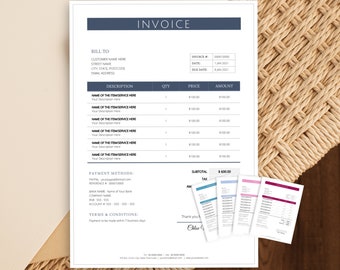 Invoice Template Word, Printable Invoice, Editable Invoice Receipt,  Google Docs Invoice, Real Estate Invoice, Invoice Form, Modern Invoice