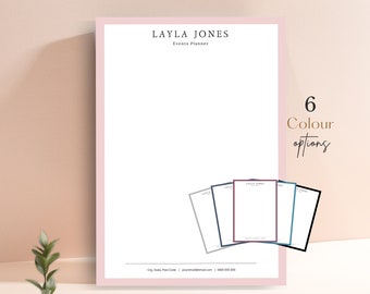 Letterhead Template for Word, Business Letterhead, Corporate Letterhead, Therapist Letterhead, Pink Letterhead, Printable Letterhead Designs