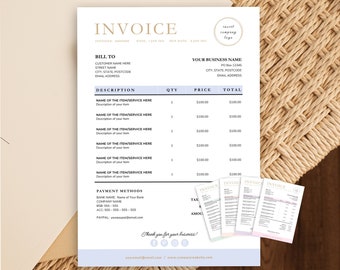 Tshirt Invoice Template, Business Invoice Template, Printable Invoice Template, Invoice Template Editable, Custom Invoice Template