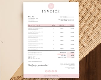 Excel Invoice, Business Invoice Spreadsheet, Invoice Template, Wedding Invoice Template Excel Invoice Template Editable, Printable Invoice