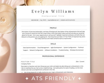 Simple Resume Template Google Docs, ATS Friendly Resume Google Docs, Cover Letter and Resume Template Google Doc 3 Page ATS Resume