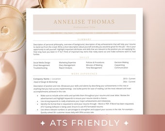 ATS Friendly Resume for Ms Word & Pages, ATS Resume Template, Resume Template ATS Friendly, One Column Resume Template, Simple Resume