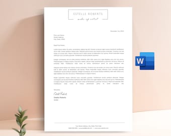 Letterhead Template Word Editable, Clean Letterhead, Business Letterhead, DIY Printable Stationery, Letterhead Design, Corporate Letterhead