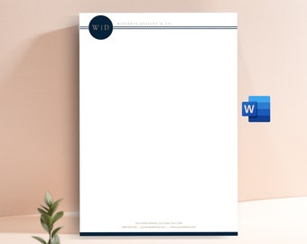 Business Letterhead for MS Word, Letterhead Template Word, Custom Letterhead, Easy Editable Letterhead, Letterhead Design,  DIY Stationery