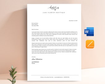 Letterhead Template Word Editable, Clean Letterhead, Business Letterhead, DIY Printable, Letterhead Design, Digital Writing Paper