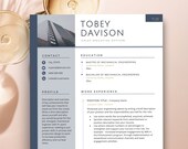 Construction Resume Template MS Word Resume Template Men, Project Manager Resume Template, CEO Resume Template + Cover Letter 2 Page Resume