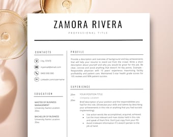 Modern Resume Template for Google Docs, Business Resume Template, Resume Google Docs, Google Docs CV Template, 2026 Resume Template Editable