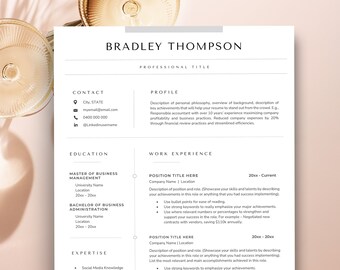 CV exécutif, modèle de CV Word, modèle de CV PDG, pages Mac de CV + lettre de motivation, CV niveau C, CV ingénieur logiciel