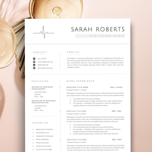 Graduate Nurse Resume, Registered Nurse Resume Template, Nursing Resume Template, RN Resume Template, Travel Nurse Resume Cover Letter image 1