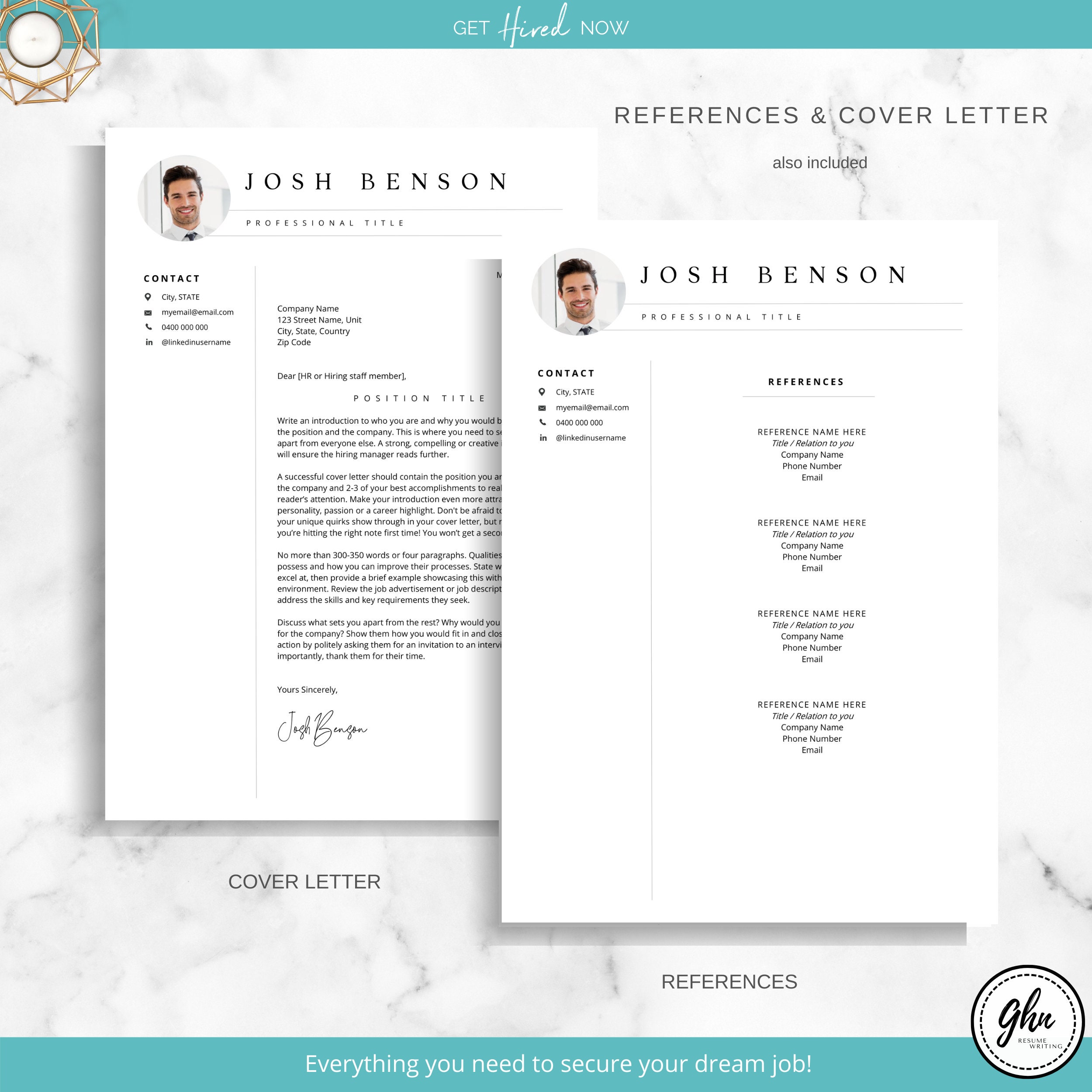 Modern Executive Resume Template, CEO Resume Template for Word, C Level ...