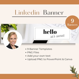 LINKEDIN Banner Header Template, LinkedIn Profile Image, Linkedin Banner Template Instant Download, Personalized LinkedIn Header