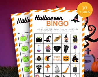 Halloween Bingo Halloween Games for Kids, Halloween Bingo Cards Printable Halloween Bingo, Halloween Party Games Halloween Activity for Kids