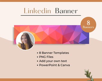 LINKEDIN Banner for your LinkedIn profile image, LinkedIn Banner Template, Instant Download, Personalized LinkedIn Banner
