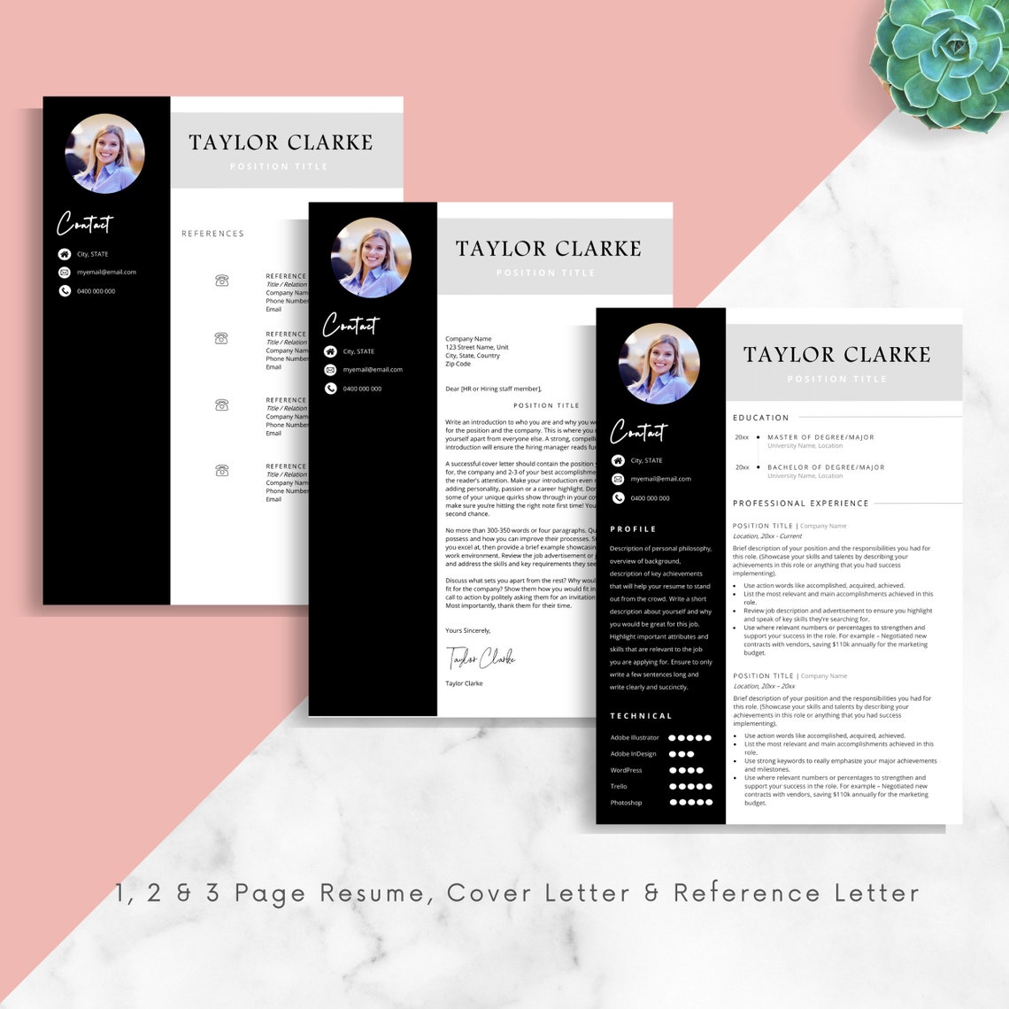 Professional Resume Template Bundle Resume Template Resume - Etsy