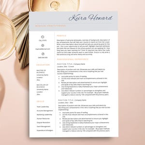 Administrative Resume Template, Executive Assistant, Office Manager, Modern Resume, Feminine Resume, Instant Download, Resume Template