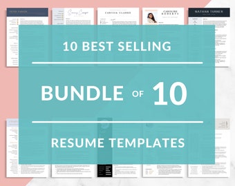 Resume Template Bundle, Resume Template, Modern Resume, Creative Resume, Resume Template for Word, Professional Resume Instant Download