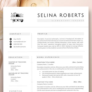 Resume Template Teacher, Modern Resume Template + Cover Letter, Teaching Resume Template, Education Resume, New Teacher, High School Resume