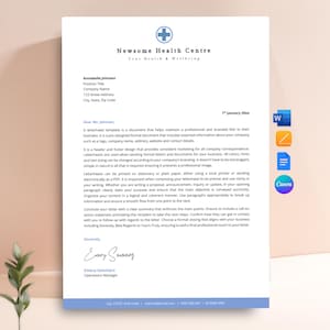 Medical Letterhead, Doctor Letterhead, Nurse Stationery, Editable Business Letterhead Template, Printable Word Letterhead, Custom Letterhead