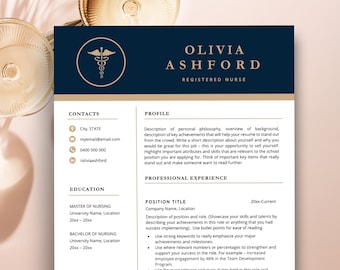 New Nurse Resume Template, Nursing Resume, New Grad Nurse, RN Resume 1-3 Page, Medical Resume Template for Word, Nursing Graduation