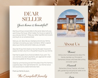 Home Offer Letter, Home Buyer Template, House Offer, Dear Seller, House Offer Letter Canva Template, Home Buyer Letter Template