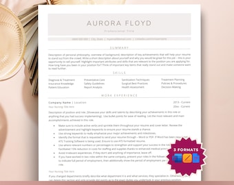 Nursing Resume for Student, ATS Nurse Resume, Nurse Resume and Cover Letter, New Grad Nurse Resume Template, ATS Friendly Resume, CNA Resume