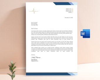 Medical Letterhead, Corporate Letterhead Professional Letterhead Template, Business Letterhead Template, Nurse Letterhead, Doctor Letterhead