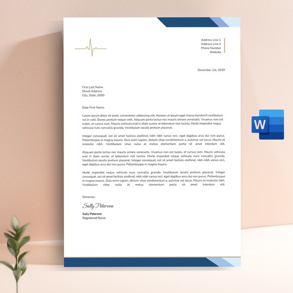 Medical Letterhead, Corporate Letterhead Professional Letterhead Template, Business Letterhead Template, Nurse Letterhead, Doctor Letterhead