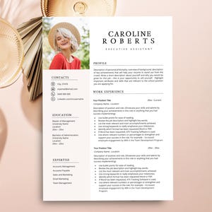 Executive Assistant Resume Template, Professional Resume Template, Modern CV Template, Administrative Assistant Resume, Sorority Resume