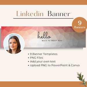 LINKEDIN Background Banner for your LinkedIn profile image, LinkedIn Banner Template, Instant Download, Personalized LinkedIn Banner