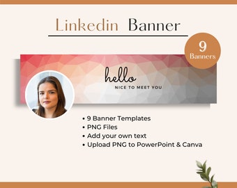 LINKEDIN Background Banner for your LinkedIn profile image, LinkedIn Banner Template, Instant Download, Personalized LinkedIn Banner