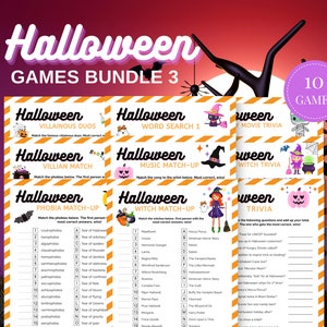 Printable Halloween Game, Halloween Game Bundle, Halloween Party Game, Halloween Activities for Kids, Classroom Games Halloween Trivia Game