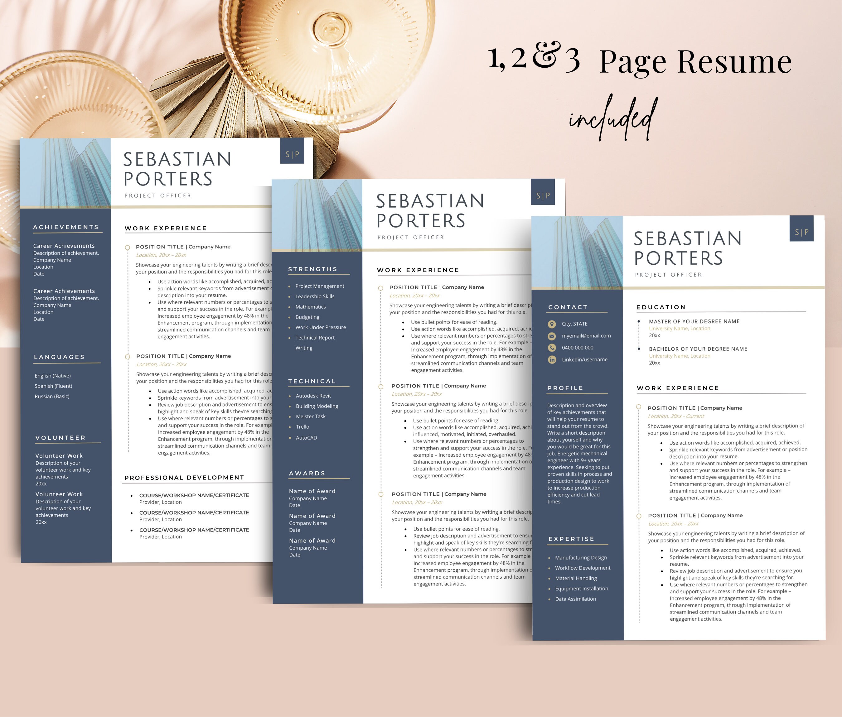 Professional Resume Template for Pages, Modern Resume Template CV ...