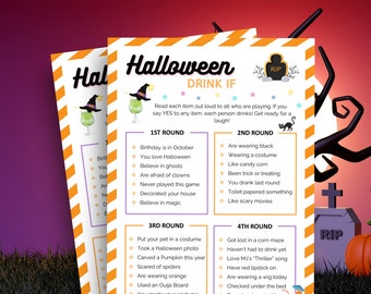 Halloween Drink If Game, Halloween Games for Adults, Halloween Party Game Drink If Game, Halloween Drinking Game Printable Halloween Game