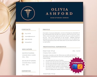 New Nurse Resume Template, Nursing Resume, New Grad Nurse, RN Resume 1-3 Page, Medical Resume Template for Word, Nursing Graduation